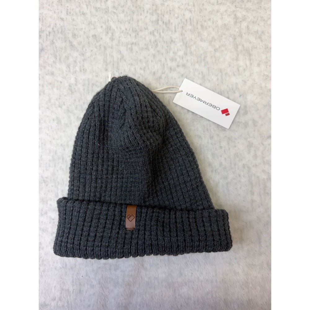 Obermeyer Big Sur Beanie Basalt Grey Ribbed Knit Cuffed Hat 28065 New